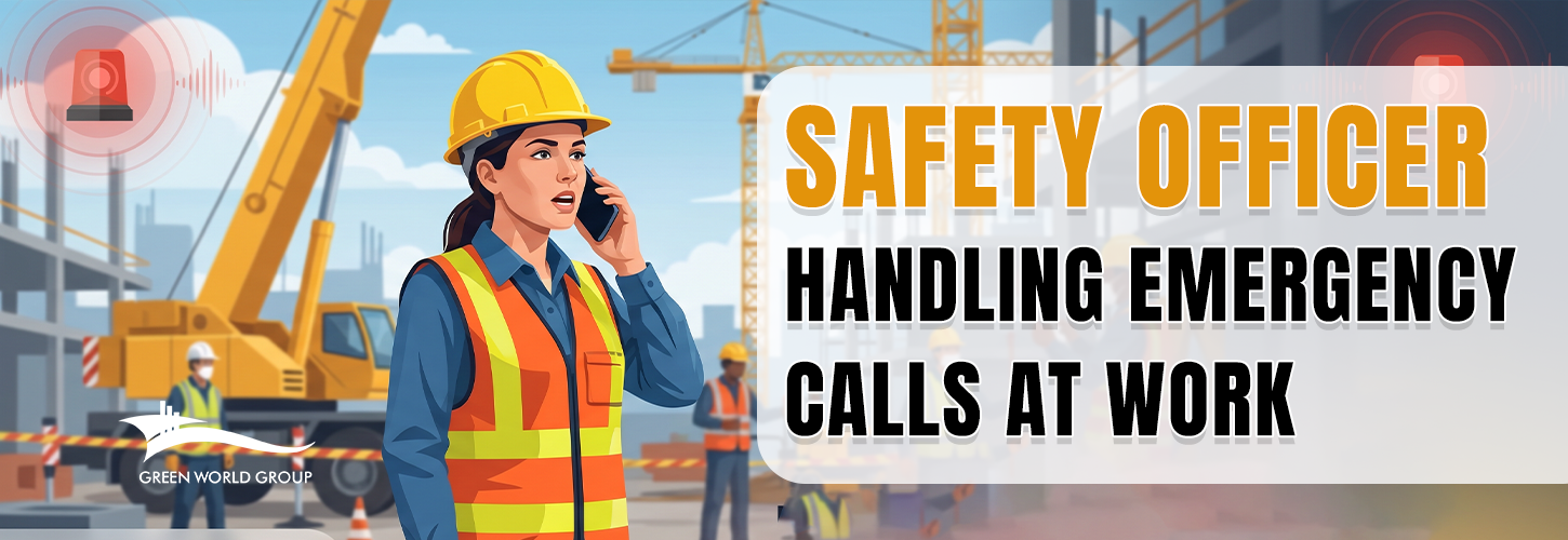 Safety Officer Handling Emergency Calls at Work