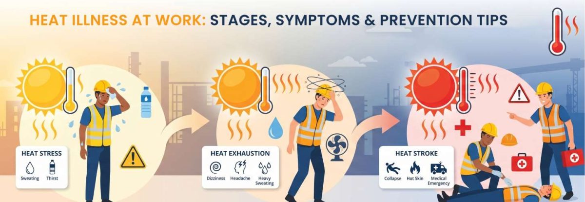 Understanding Heat Risk Heat Illness at Work: Stages, Symptoms & Prevention Tips