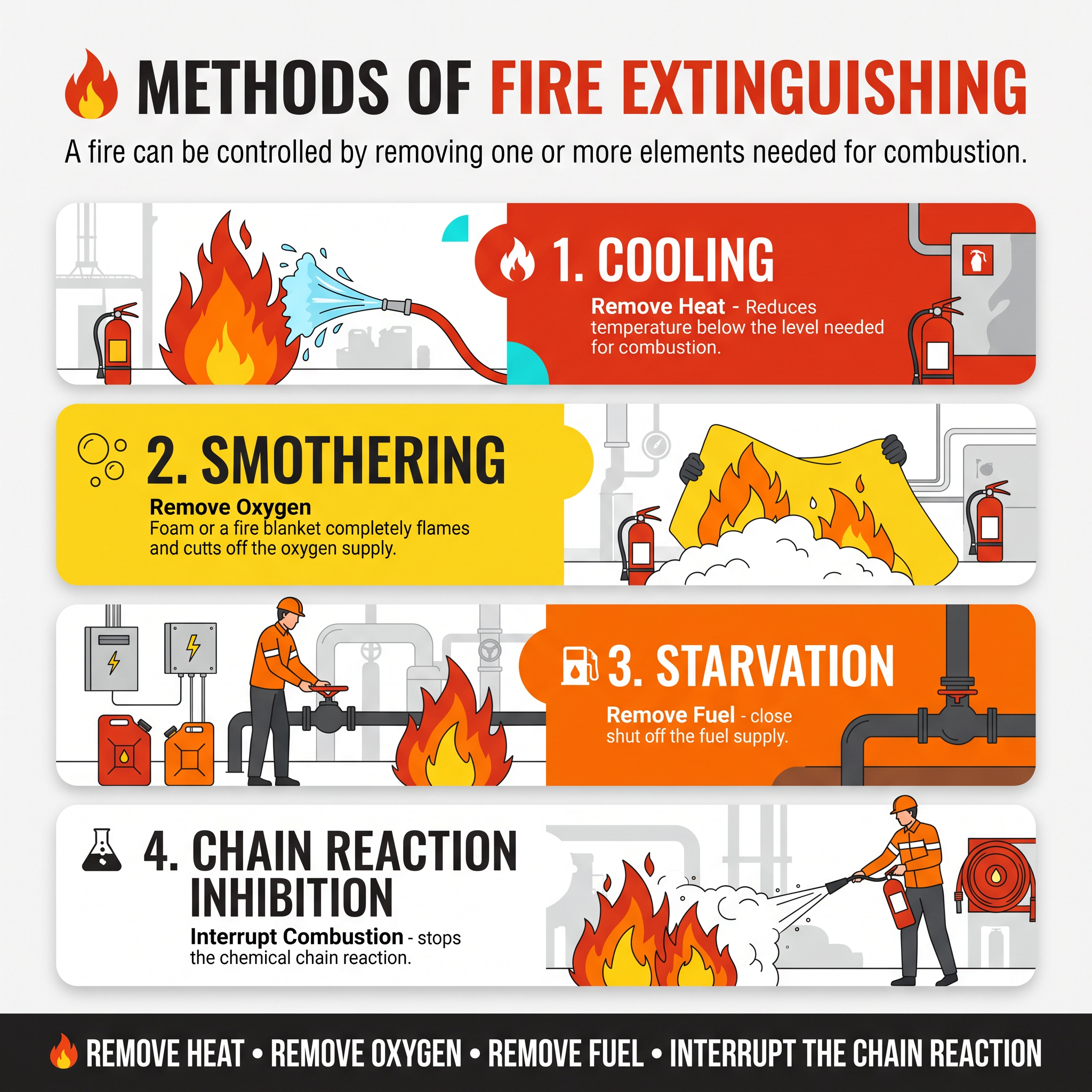 4 Fire Extinguishing Methods